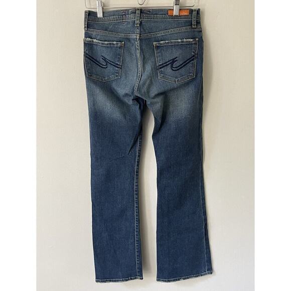 Colins Jeanswear Zoe Jeans Womens Size 2/26 Med Wash Mid Rise Flare Distressed - Picture 8 of 11